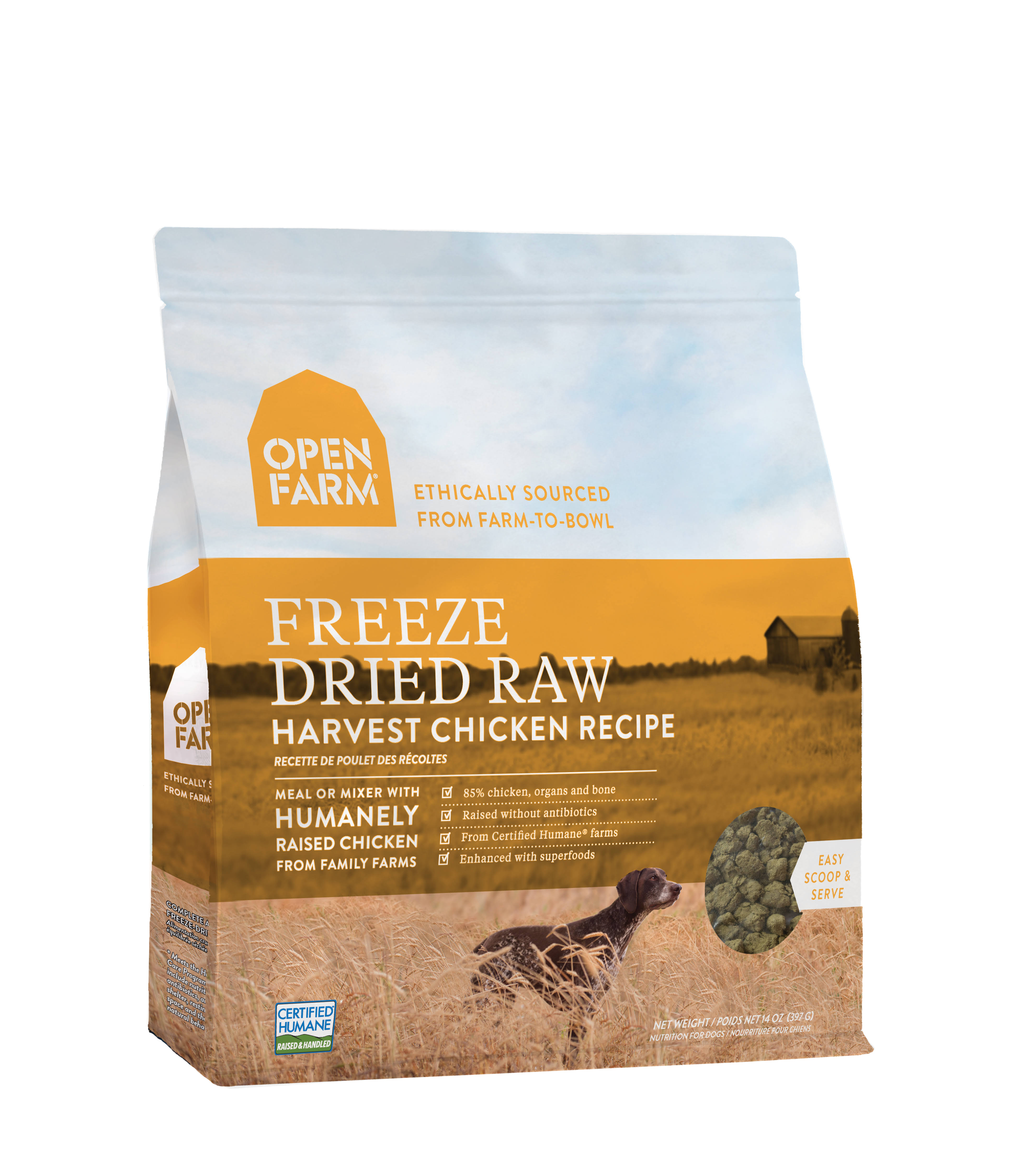 Open Farm Freeze Dried Raw Dog Food - Harvest Chicken Recipe, 13.5oz