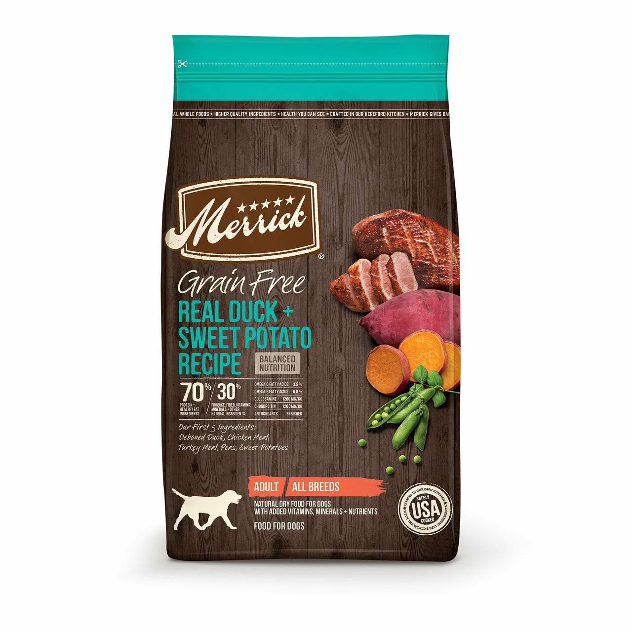 Merrick Grain-Free Adult Real Duck & Sweet Potato Recipe Dry Dog Food 22 LB