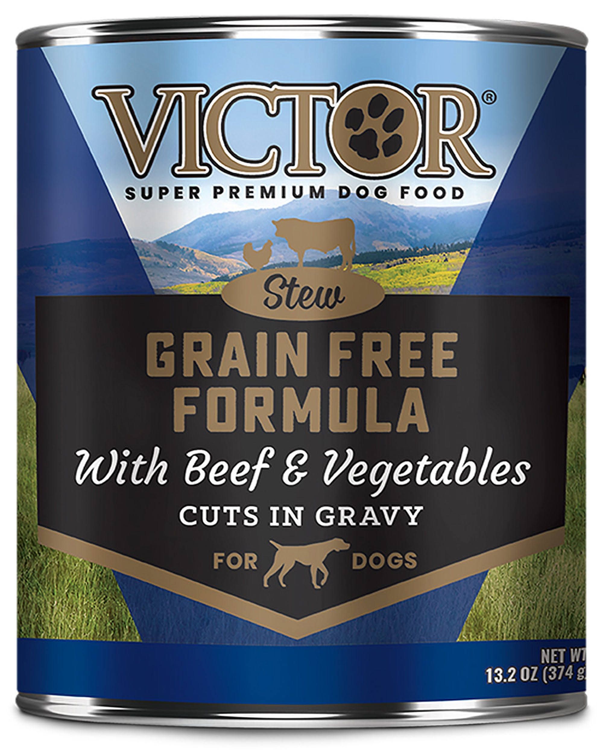 Victor Grain Free Canned Dog Food - Cuts In Gravy with Beef and Vegetables, 13.2oz