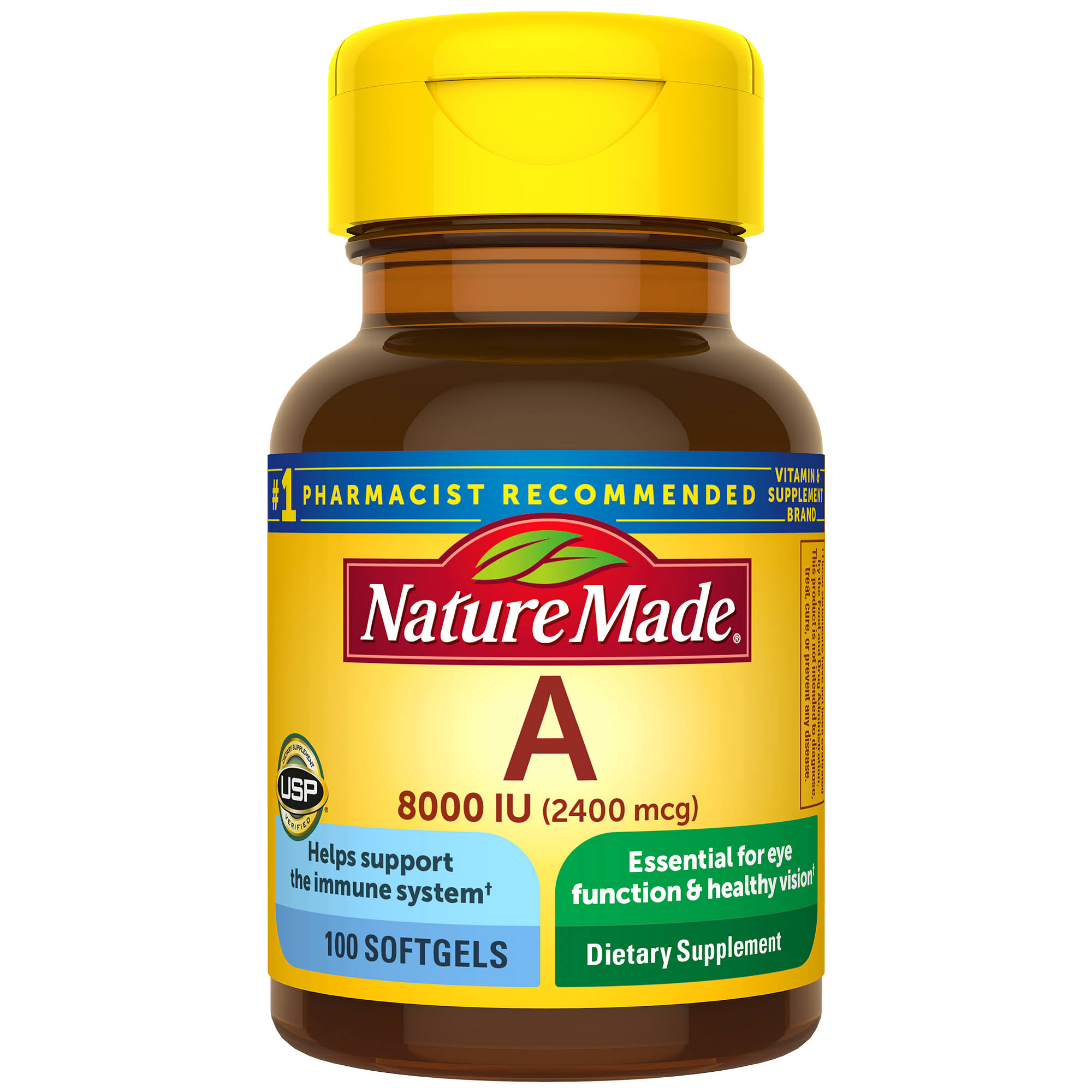 Nature Made Vitamin A - 8000 IU, 100 Liquid Softgels
