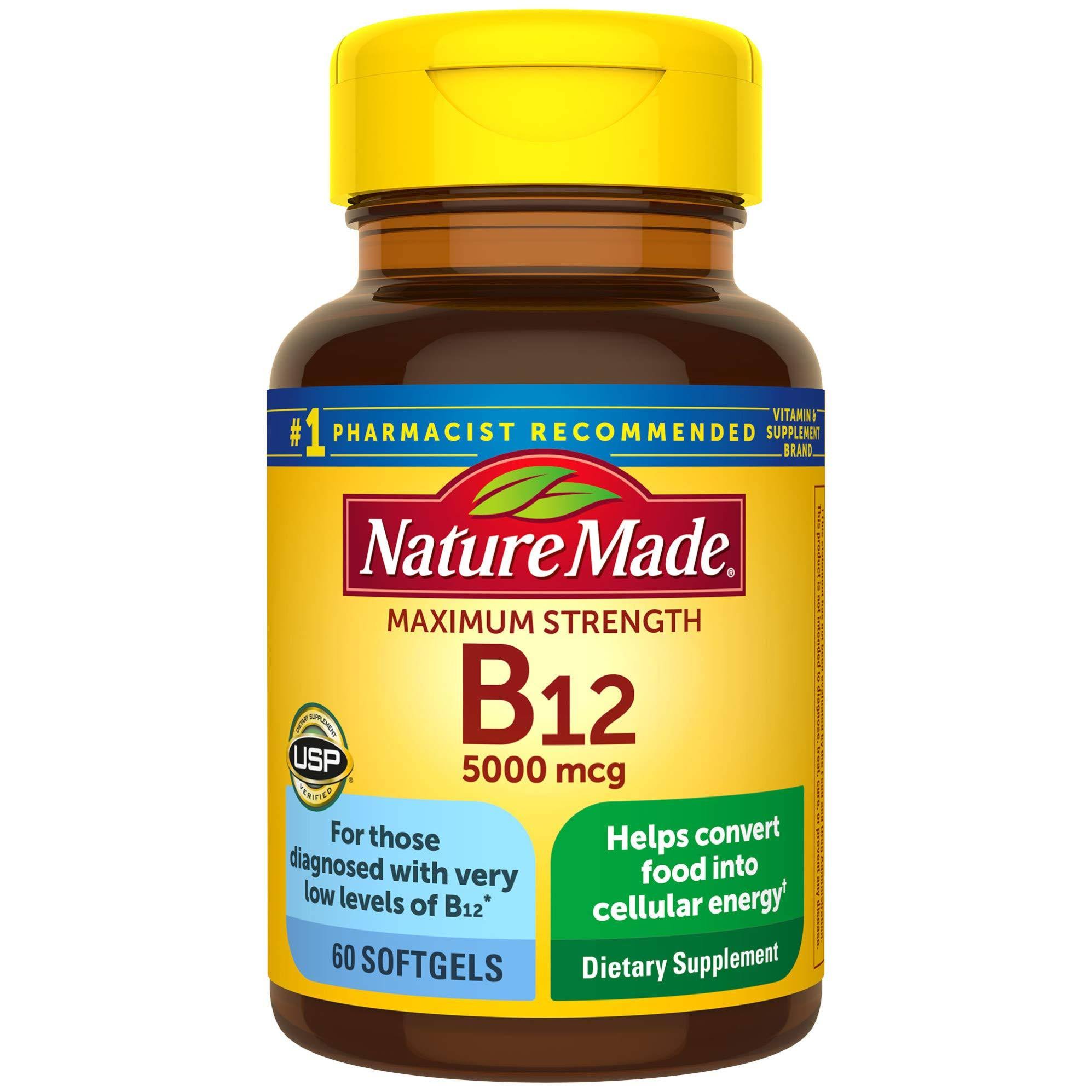 Nature Made Maximum Strength Vitamin B-12 Supplement - 60 Softgel