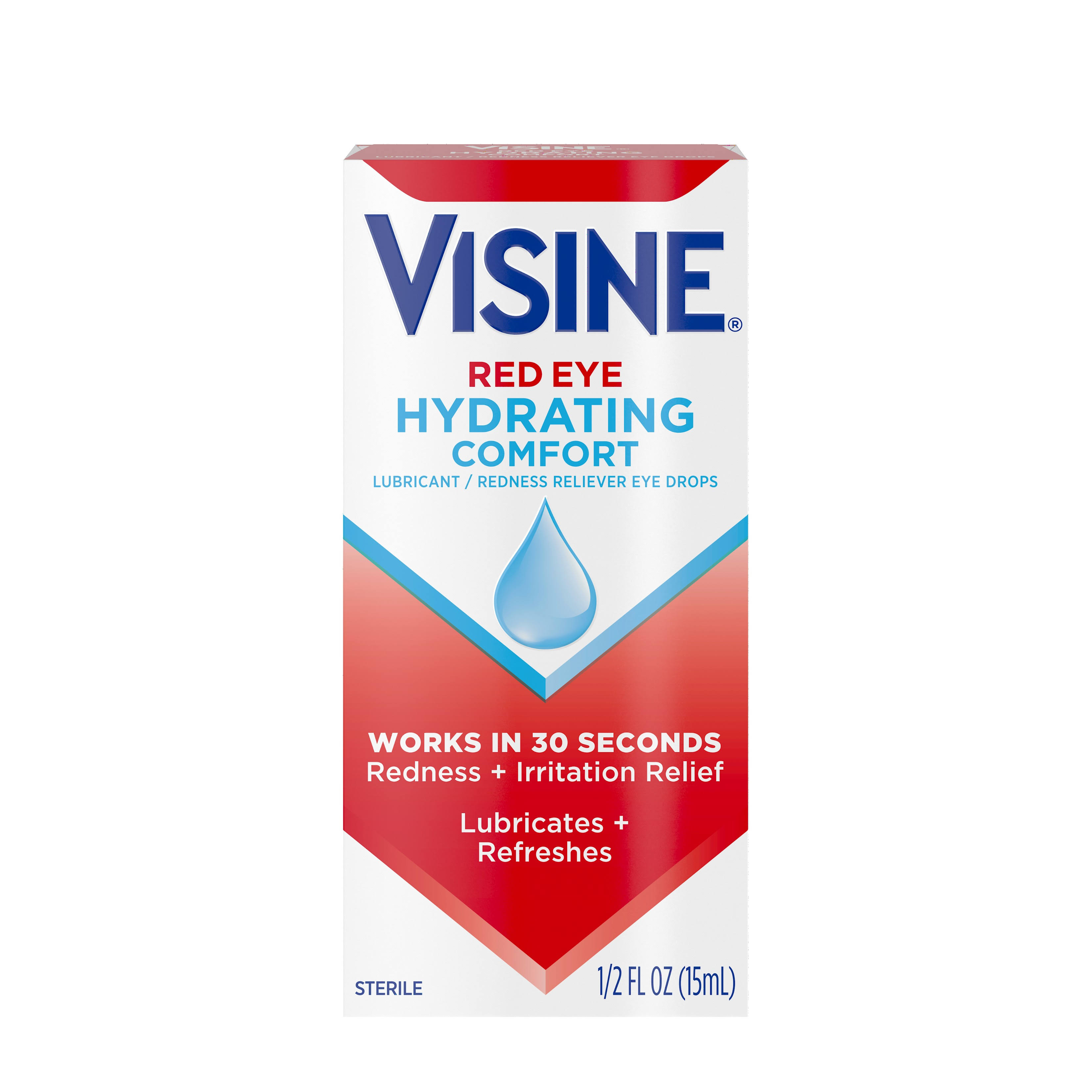 Visine Eye Drops, Red Eye, Hydrating Comfort, Sterile - 0.5 fl oz