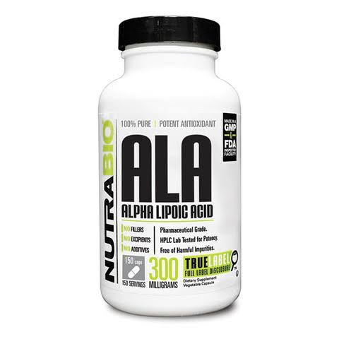NutraBio Alpha Lipoic Acid - 300mg, 150 Vegetable Capsules