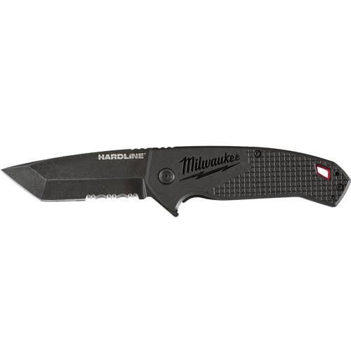 Milwaukee Hardline Serrated Blade Pocket Knife - Black, 3"