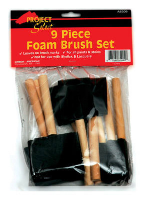 9 Pc. Foam Paint Brush Set, Linzer, A8509