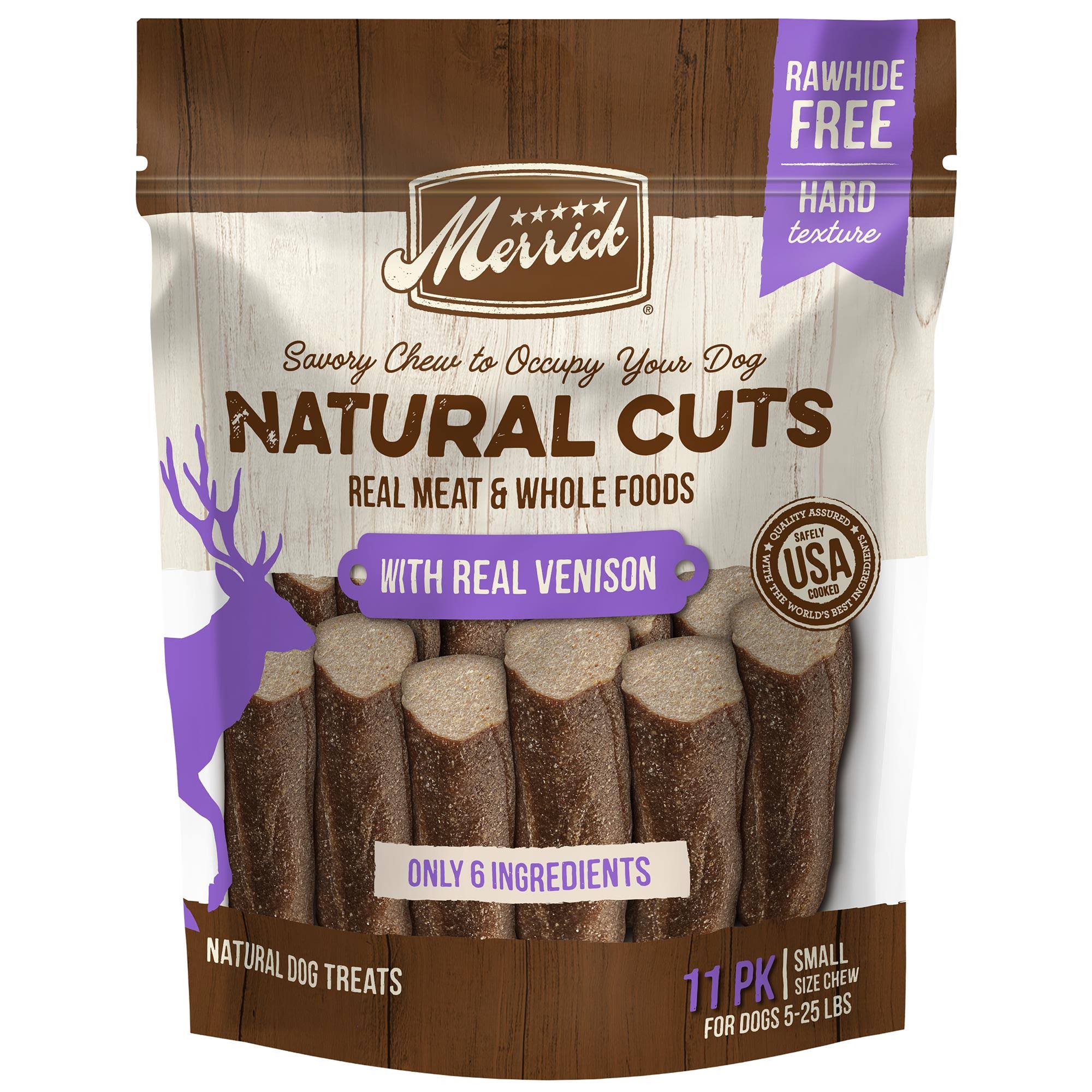 Merrick Natural Cuts Rawhide Free Dog Treats Filled Chew Made with Real Meat and Whole Foods