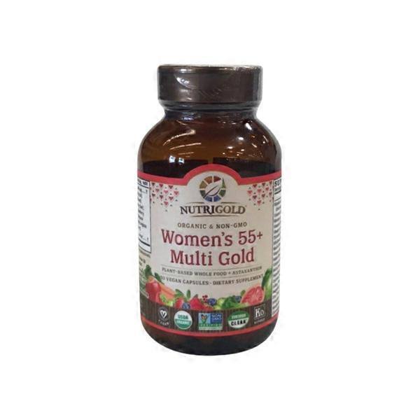 Nutrigold Organic Whole Food Women's 55 Multi Vitamin Gold Dietary Supplement - 90 Veggie Capsules