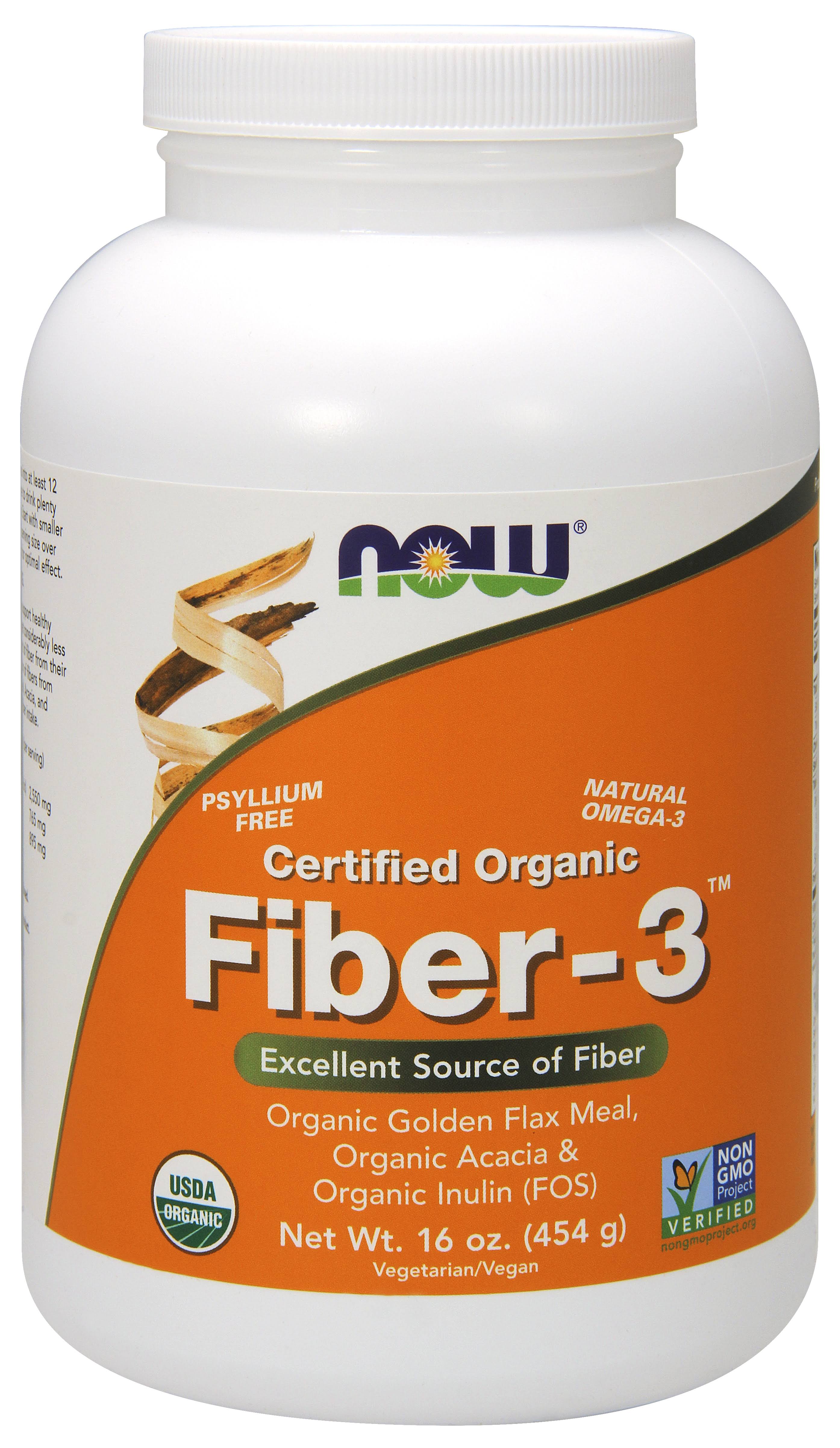 Now Foods Organic Fiber-3 Powder - 454g