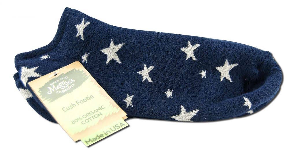 Maggie's Organics Footie Socks, Navy Stars, Medium