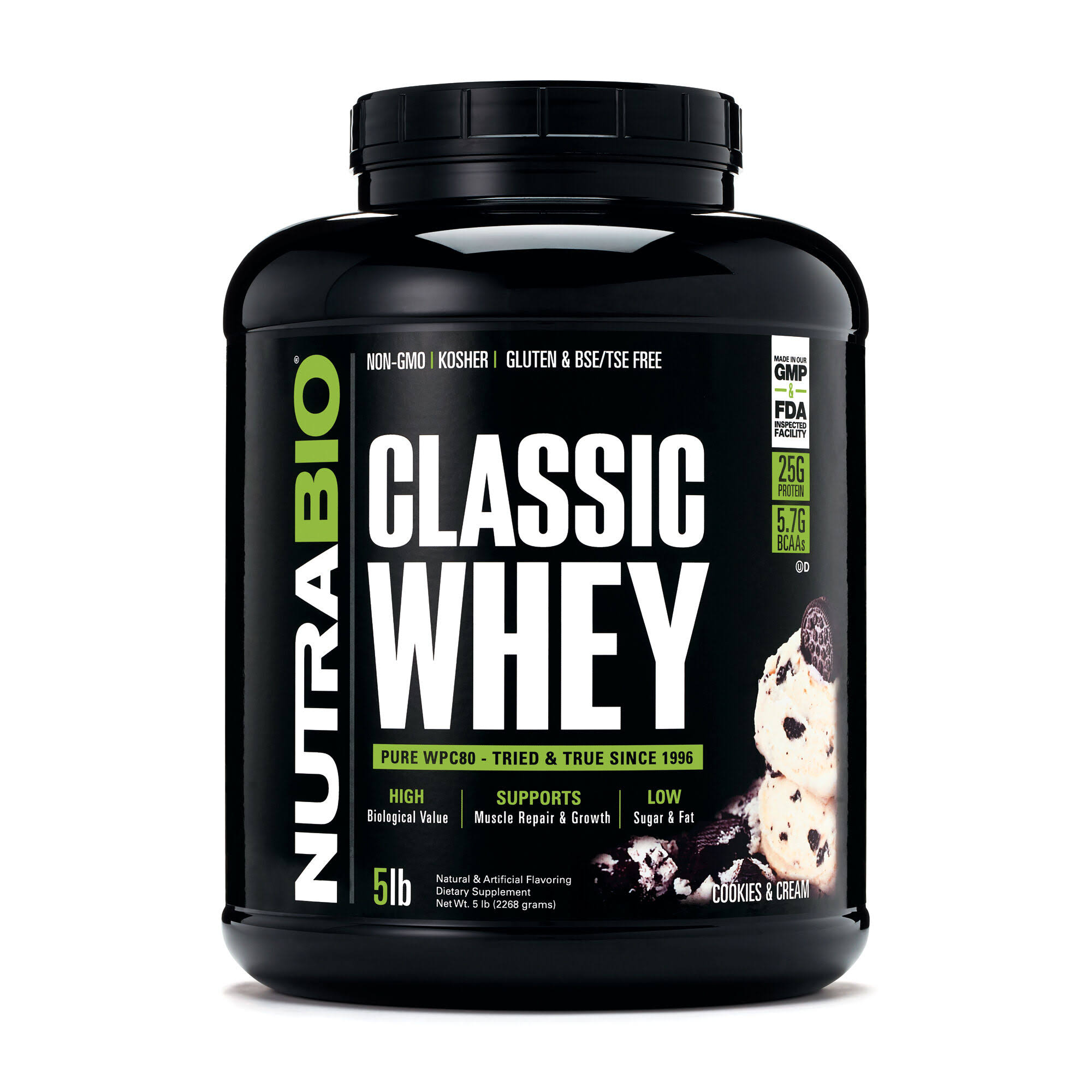 NutraBio Classic Whey Protein - 5 pounds (Ice Cream Cookie Dream)