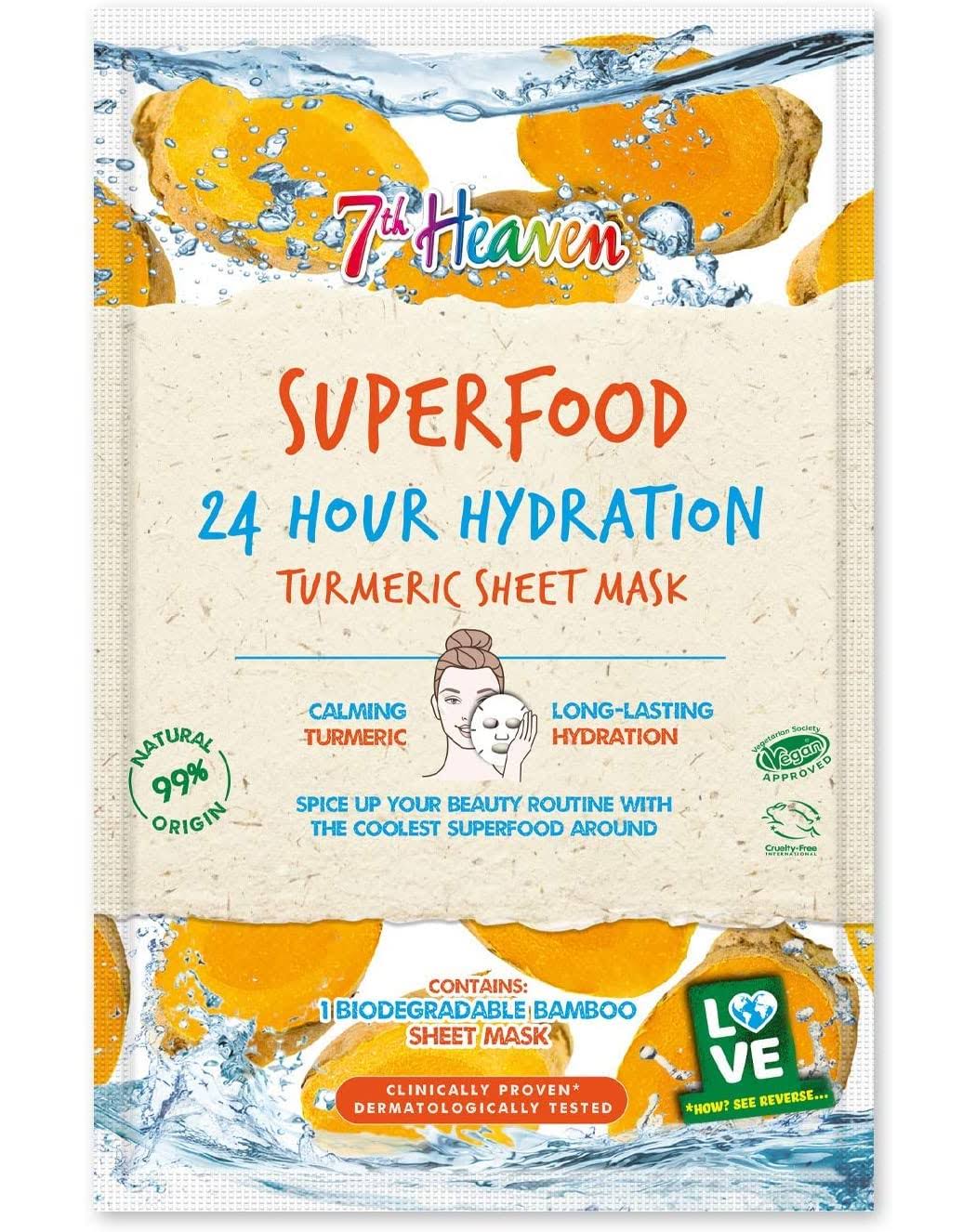 7th Heaven Superfood 24hr Hydration Turmeric Sheet Mask