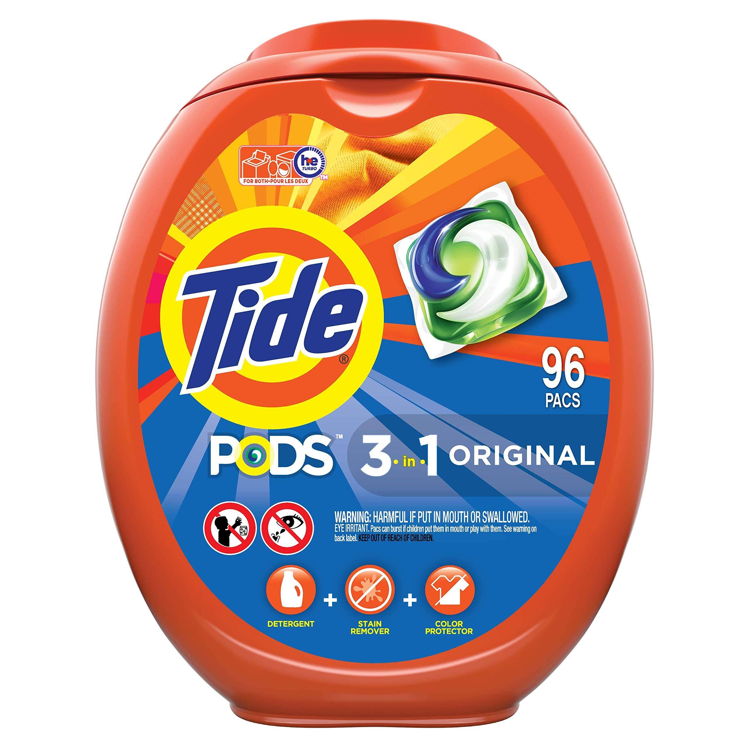 Tide Pods Liquid Laundry Detergent Pacs, Original, 96 Count