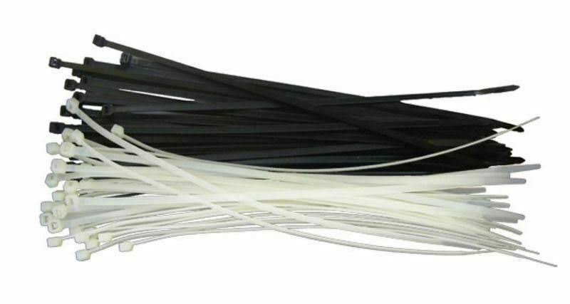 Pearl PCT05B Cable Ties 50 Pieces Black 4 6mm x 375mm Tie Zip Wraps Garage