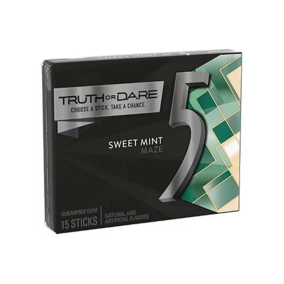 5 Gum, Sugarfree, Sweet Mint Maze - 15 sticks