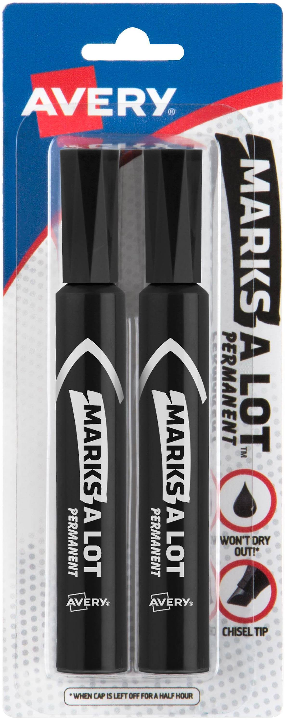 Avery Marks-a-lot Permanent Marker - Chisel Point, Black