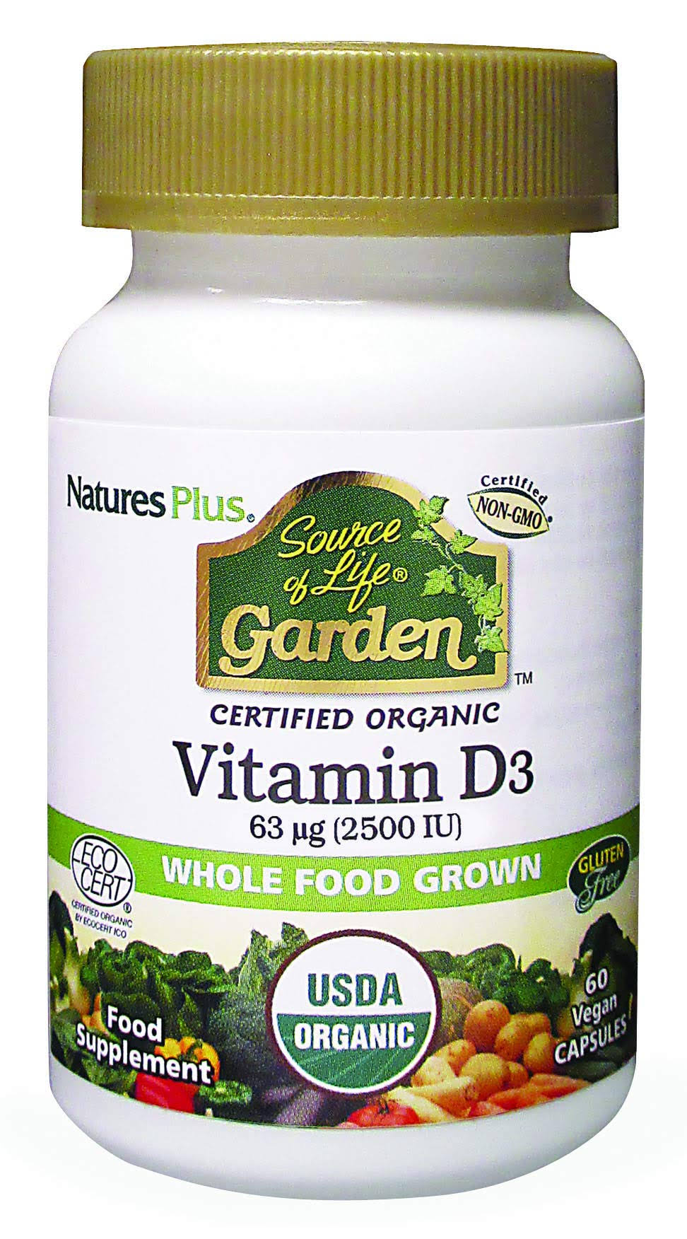 Natures Plus Source of Life Garden Vitamin D3 Capsules 60 Capsules