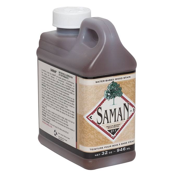 Saman Water-Based Wood Stain - Medium Brown TEW-211-1L