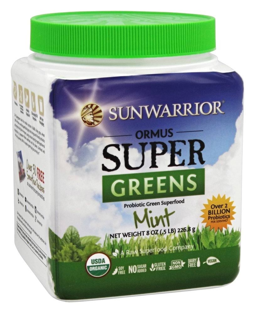 Sunwarrior Ormus Super Greens Organic Supplement - Mint, 8oz