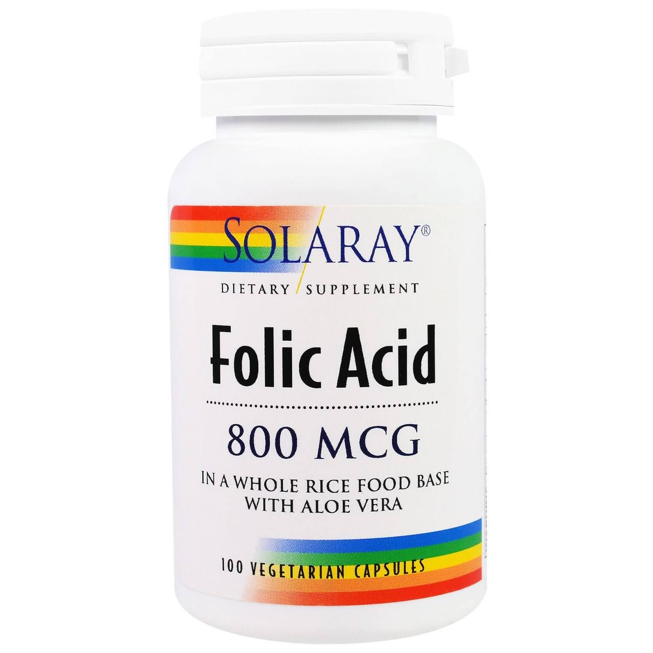 Solaray Folic Acid - 800 mg, 100 capsules
