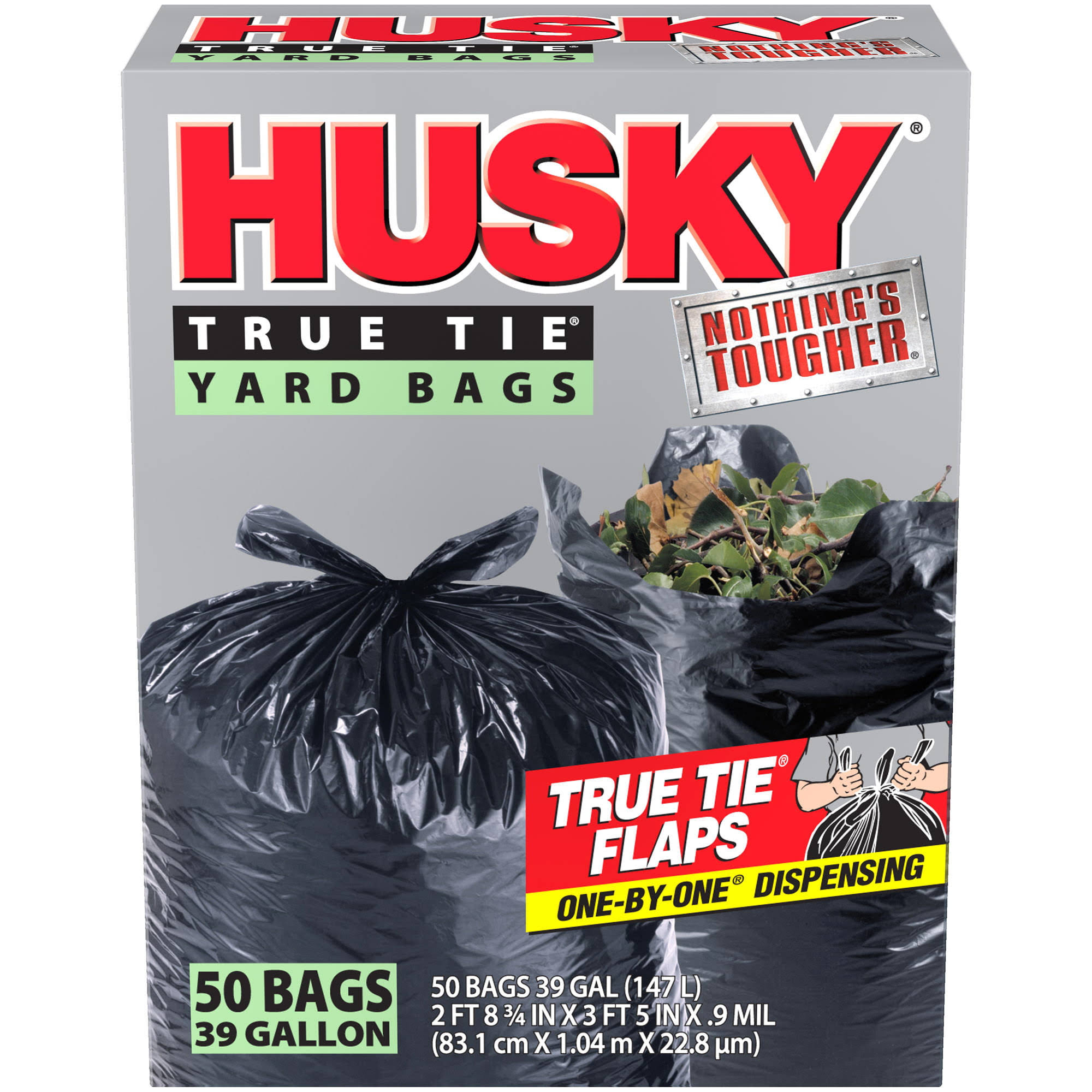 Husky Twist Tie Yard Bags - Black, 39 Gallon, 50 Count