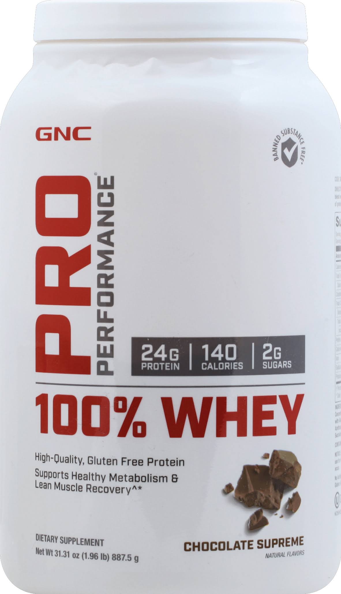 GNC Pro Performance 100 Percent Whey Dietary Supplement - Chocolate Supreme, 0.9kg