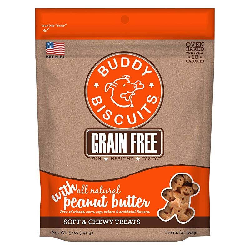 Cloud Star Grain Free Soft & Chewy Buddy Biscuits Dog Treats - Peanut Butter, 142g