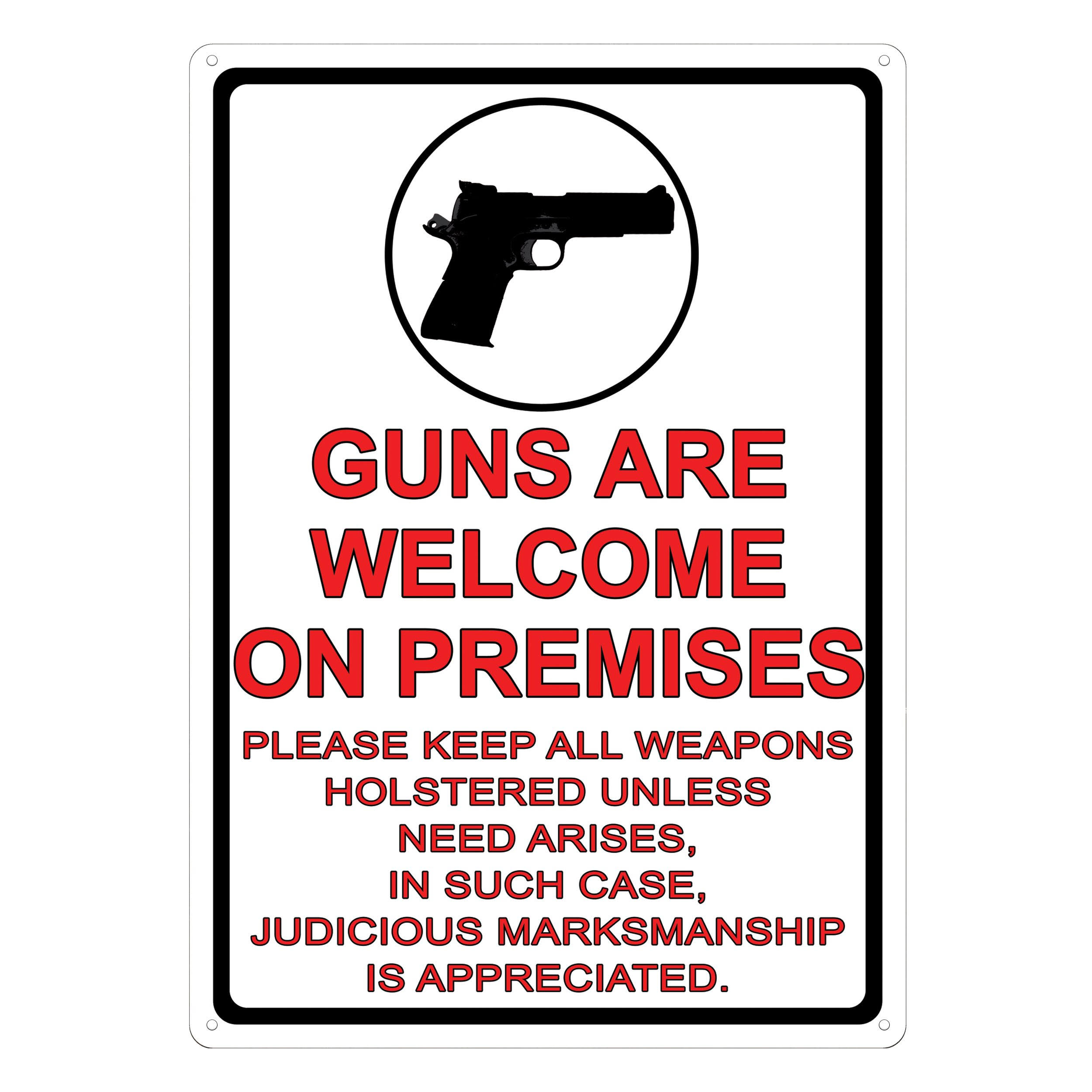 Rivers Edge Products Guns Are Welcome Tin Sign - 12"x17"