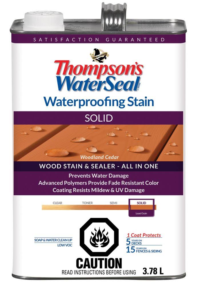 Thompson's Waterseal WP Stain SOLID - Woodland Cedar