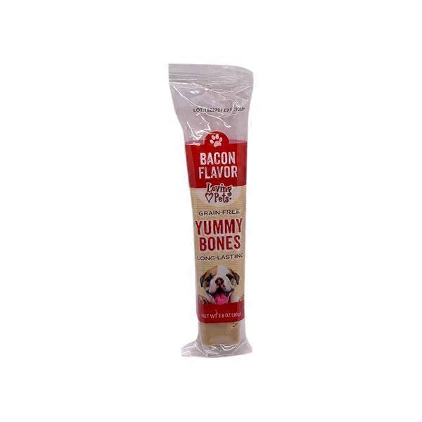 Loving Pets Bacon Yummy Bone Singles for Dogs, Pack of 15 Individually
