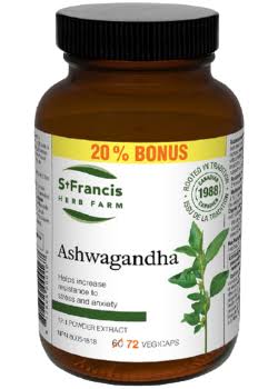 Ashwagandha Extract - 60 Vcaps + 12 Vcaps Bonus