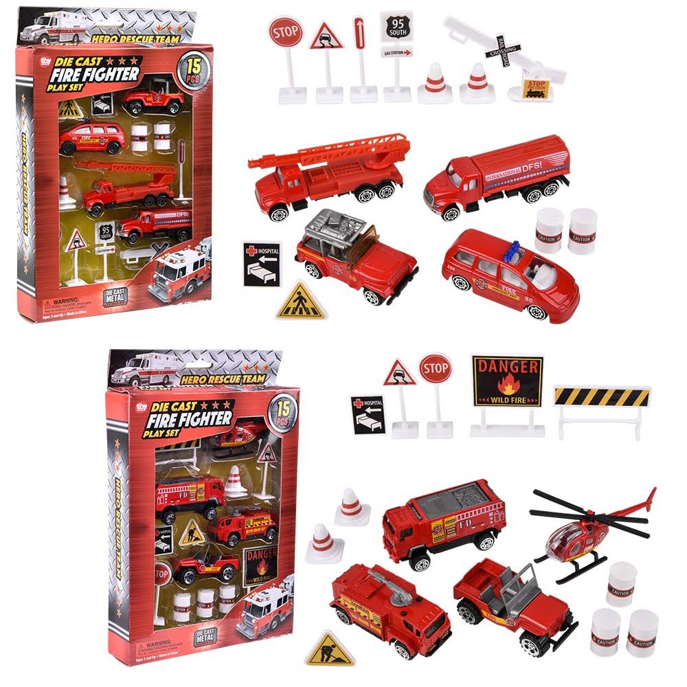 TN Toys 15pc Die-Cast Fire Fighter Play Set
