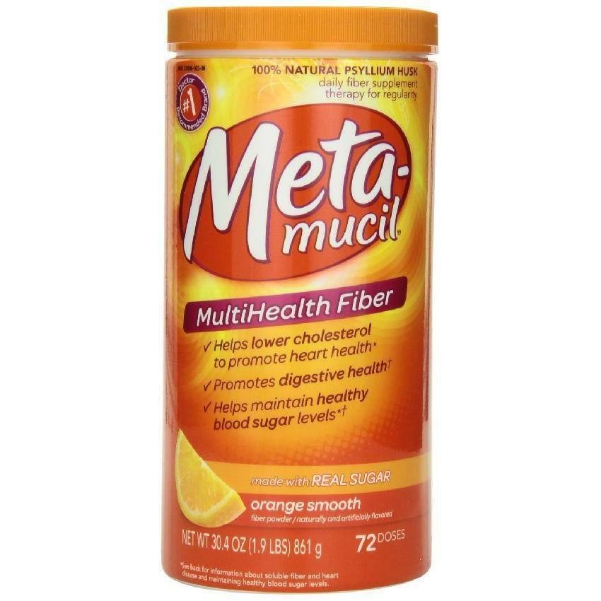 Meta Mucil Fiber! Orange Smooth 4 in 1 Multi Health Fiber Powder - 30.4oz