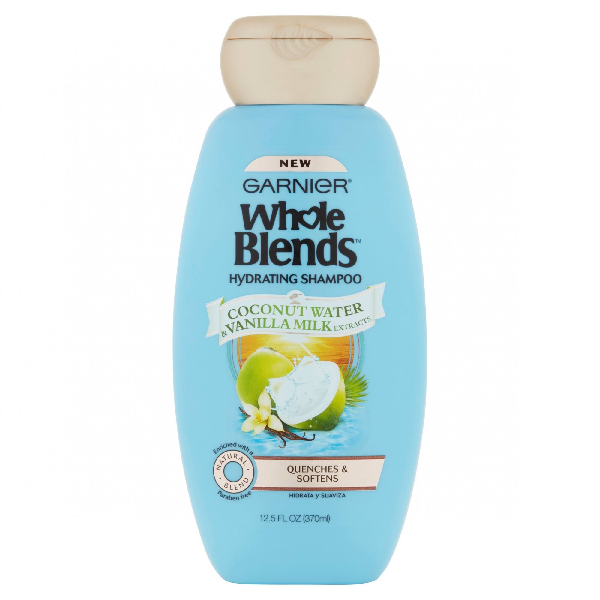 Garnier Whole Blends Hydrating Shampoo - Coconut Water and Vanilla Milk Extracts, 12.5oz