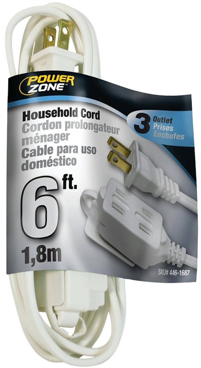 Prime Wire Household Cord - White, 1.8m