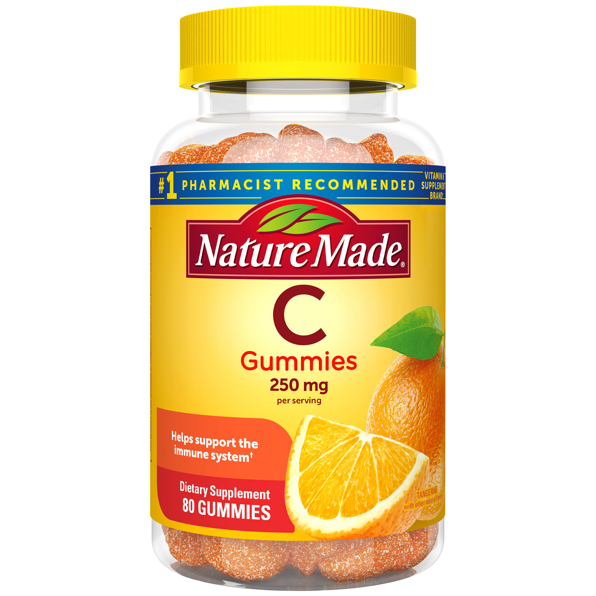 Nature Made Vitamin C Adult Gummies Immune System Support All Natural Care - Orange, 80ct