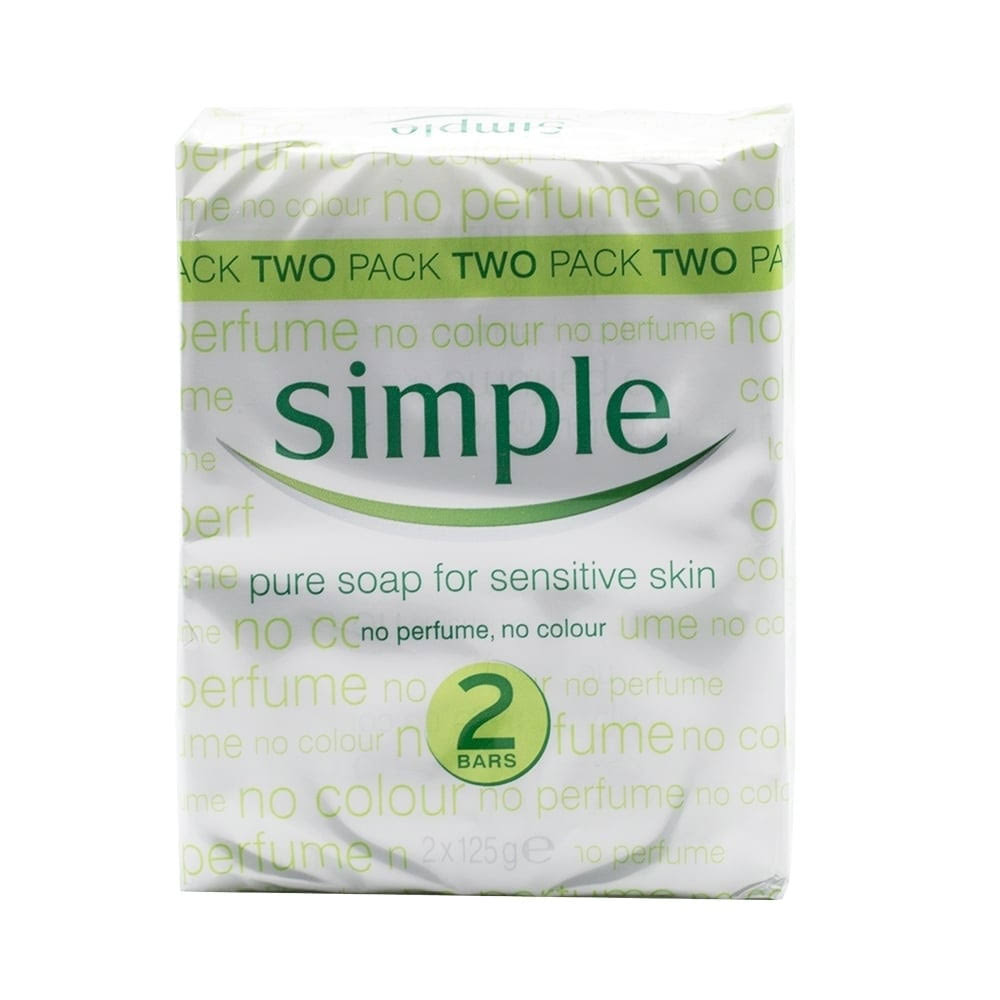 Simple Pure Soap - for Sensitive Skin, 2pk, 125g