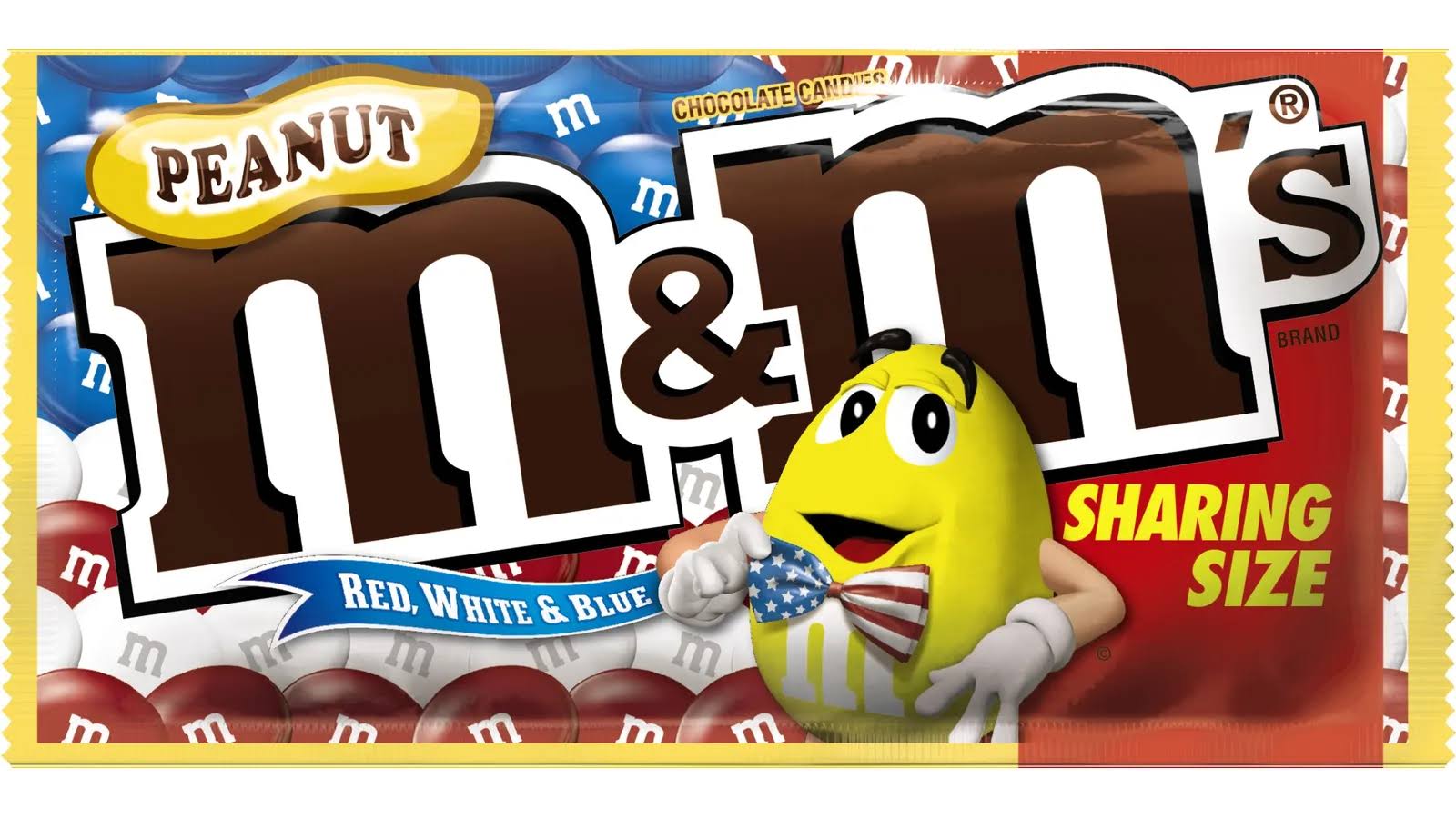 M&M's Chocolate Candies, Peanut, Red, White & Blue Mix, Share Size - 3.27 oz