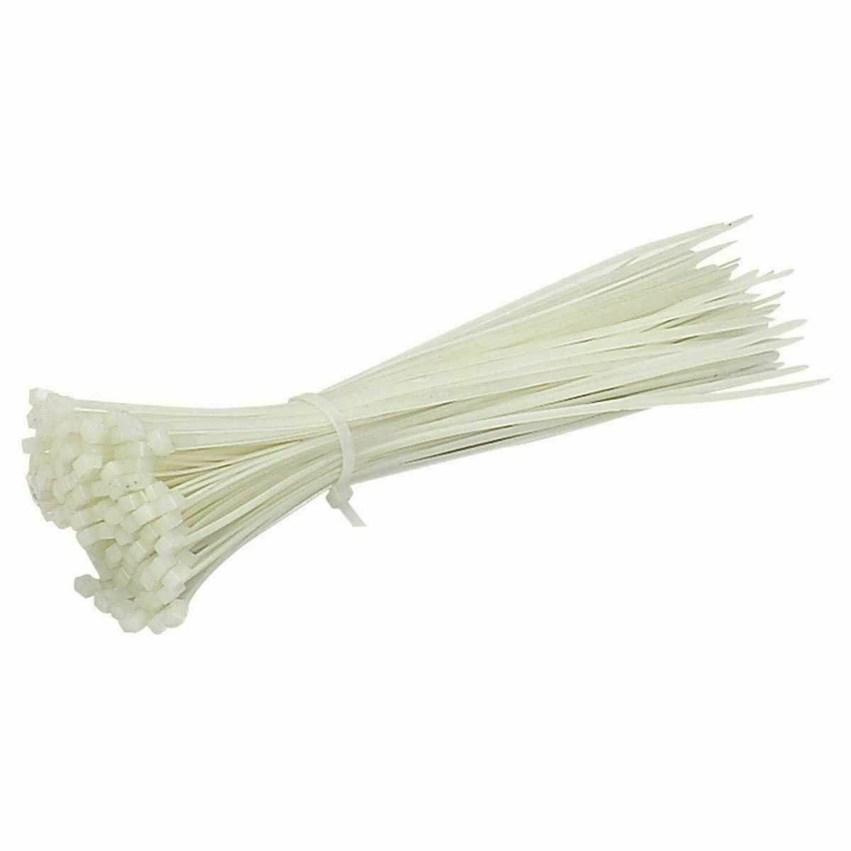 Natural Cable Ties - White - 200mm x 3mm - Pack of 100