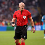 Who is the referee for France vs. Denmark Group D match?