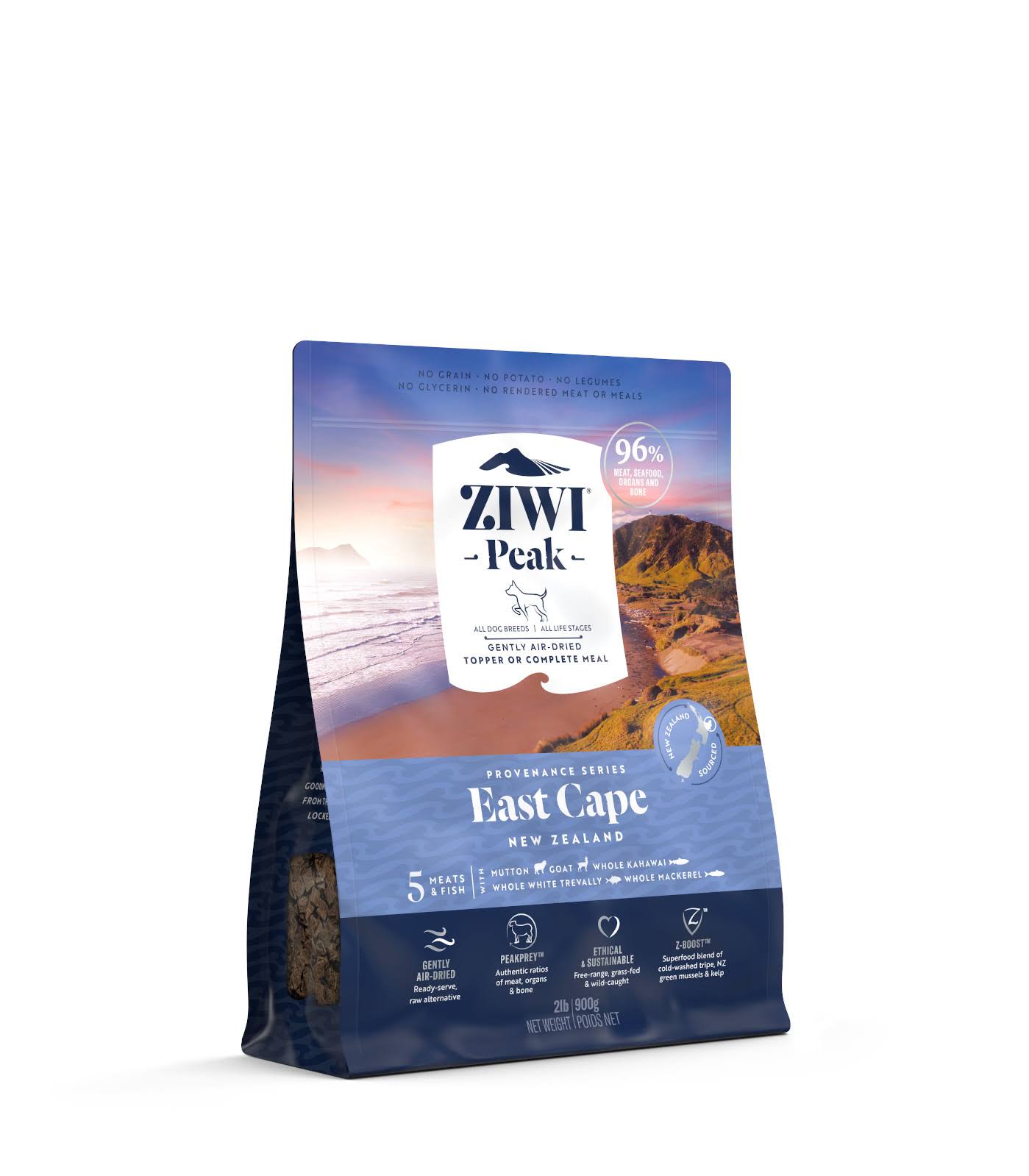 ZIWI Peak Provenance Air-Dried Dog Food East Cape Recipe, 2-lb|900-g