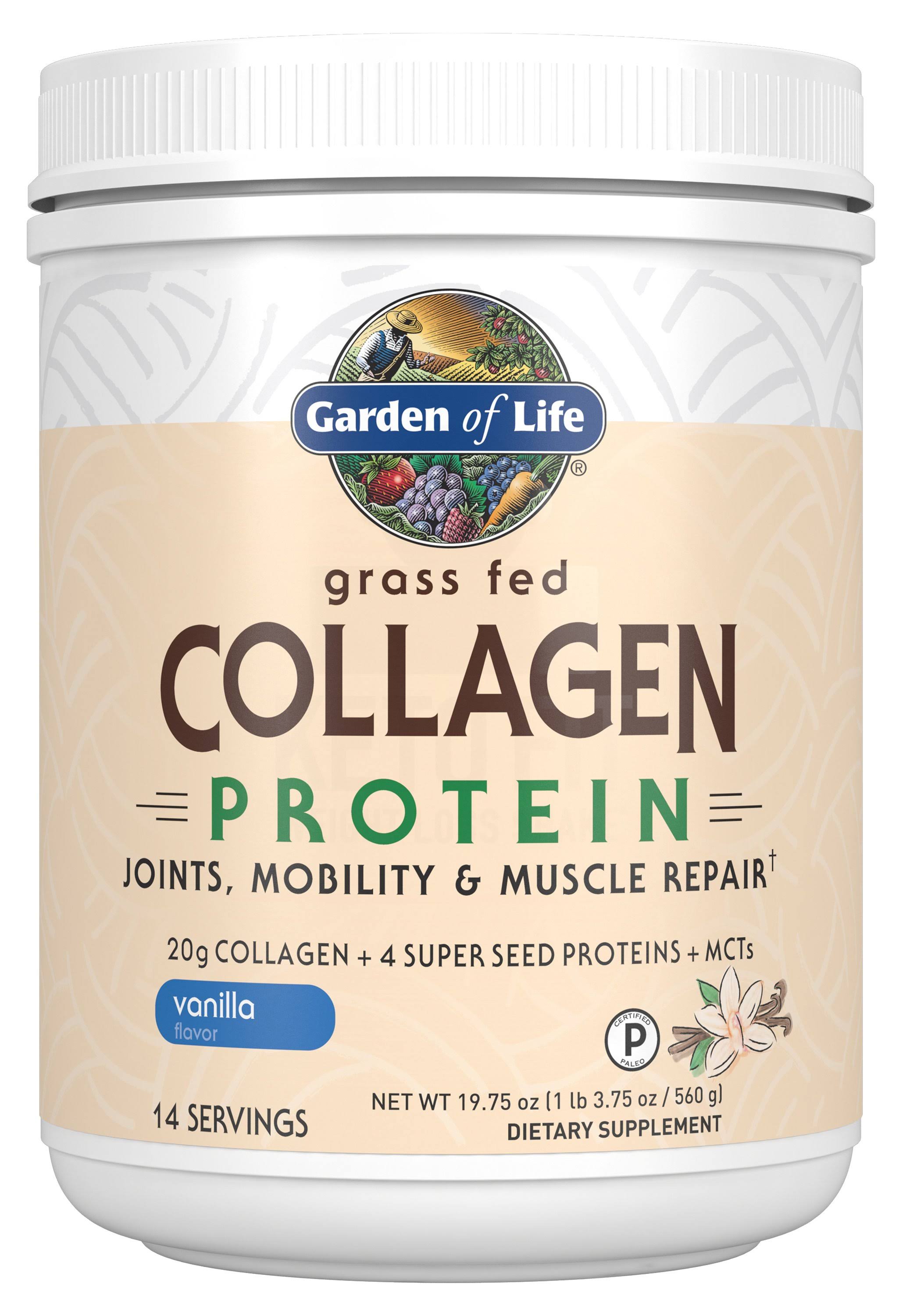 Garden of Life Grass Fed Collagen Protein Vanilla - 560 Grams