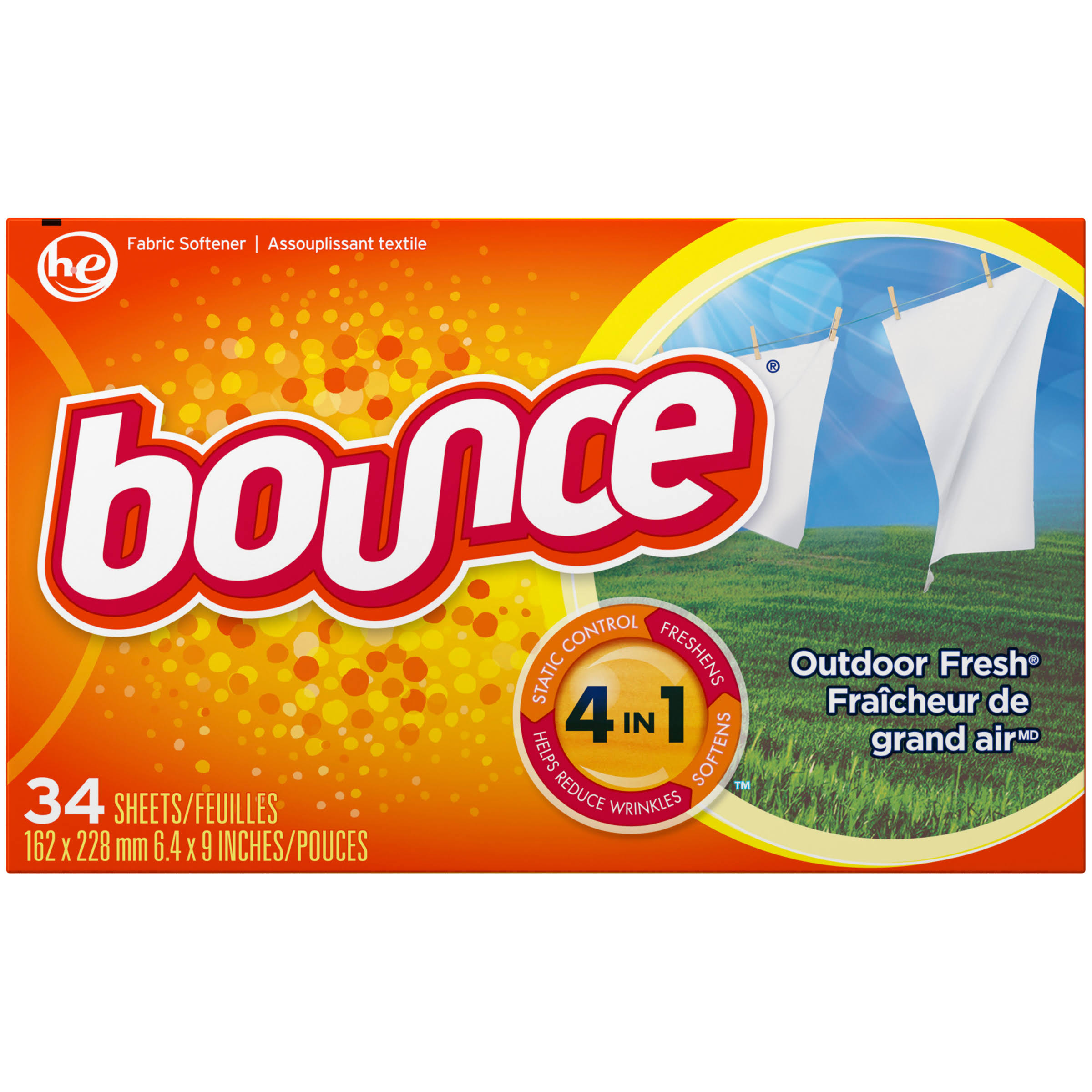 Bounce Outdoor Fabric Softener Sheets - 34ct