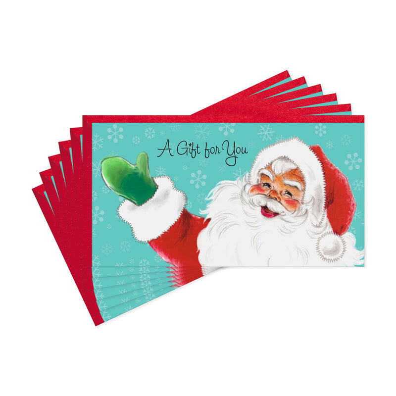 Santa Money Holder Christmas Cards, Pack of 6