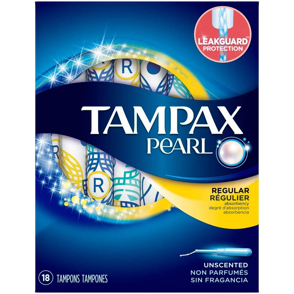 Tampax Pearl Regular Tampons Applicator - 18pk