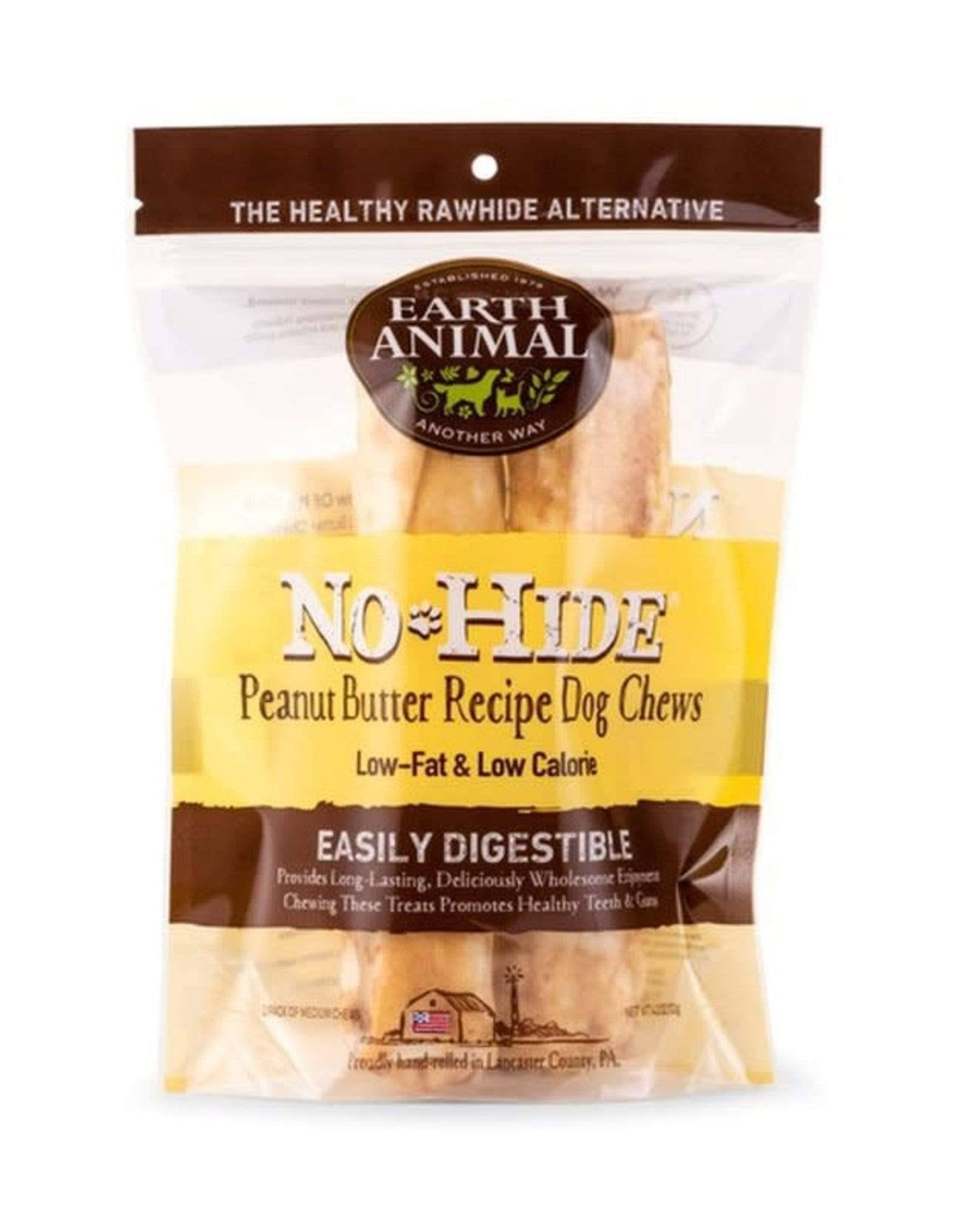 Earth Animal No Hide Peanut Butter 7 in. Dog Chews, 2-Pack
