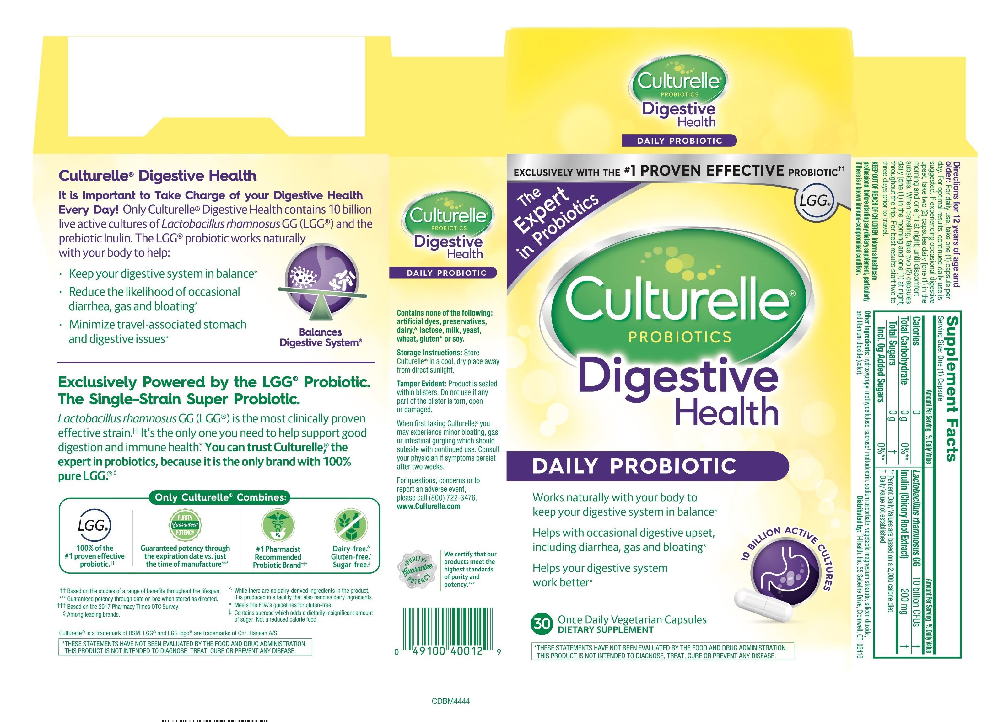 Culturelle Digestive Health Probiotic - 30 Capsules