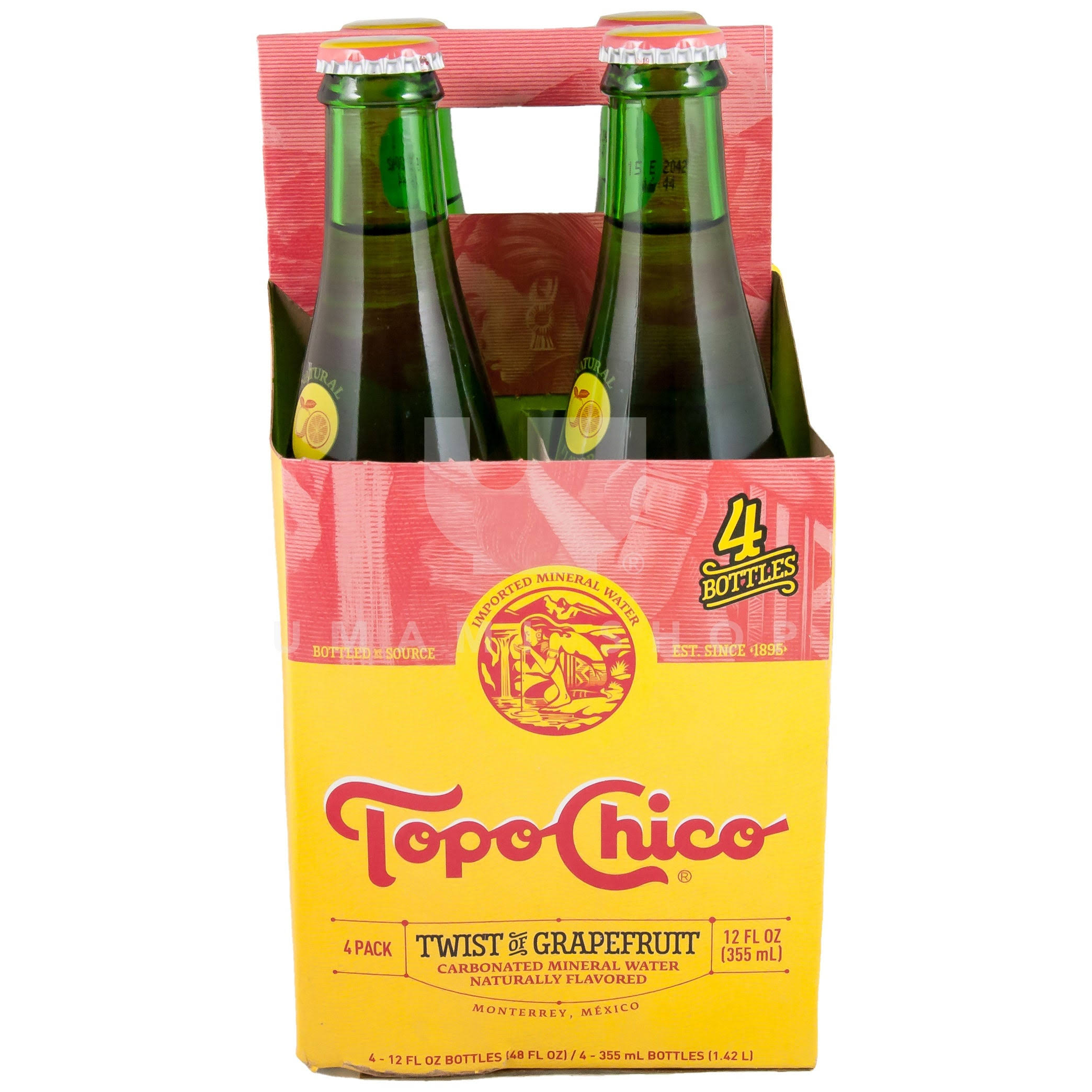 Topo Chico Sparkling Mineral Water - Twist of Grapefruit, 12oz, 4ct