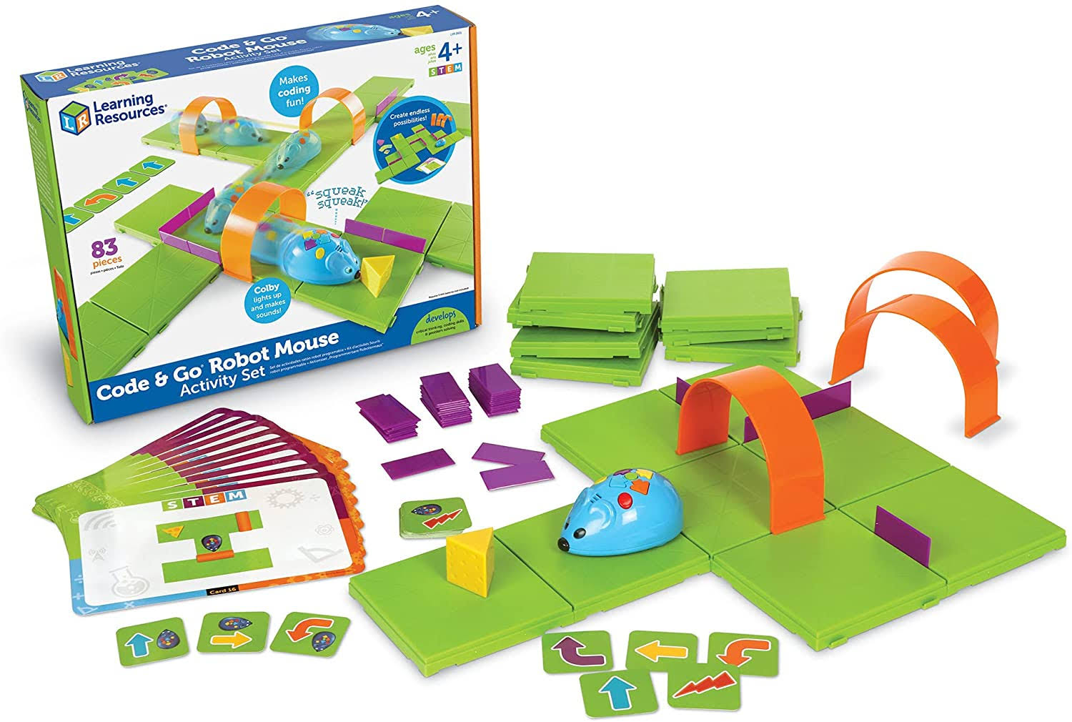 Learning Resources LER2831 STEM-Code & Go Robot Mouse Activity Set, Multicoloured