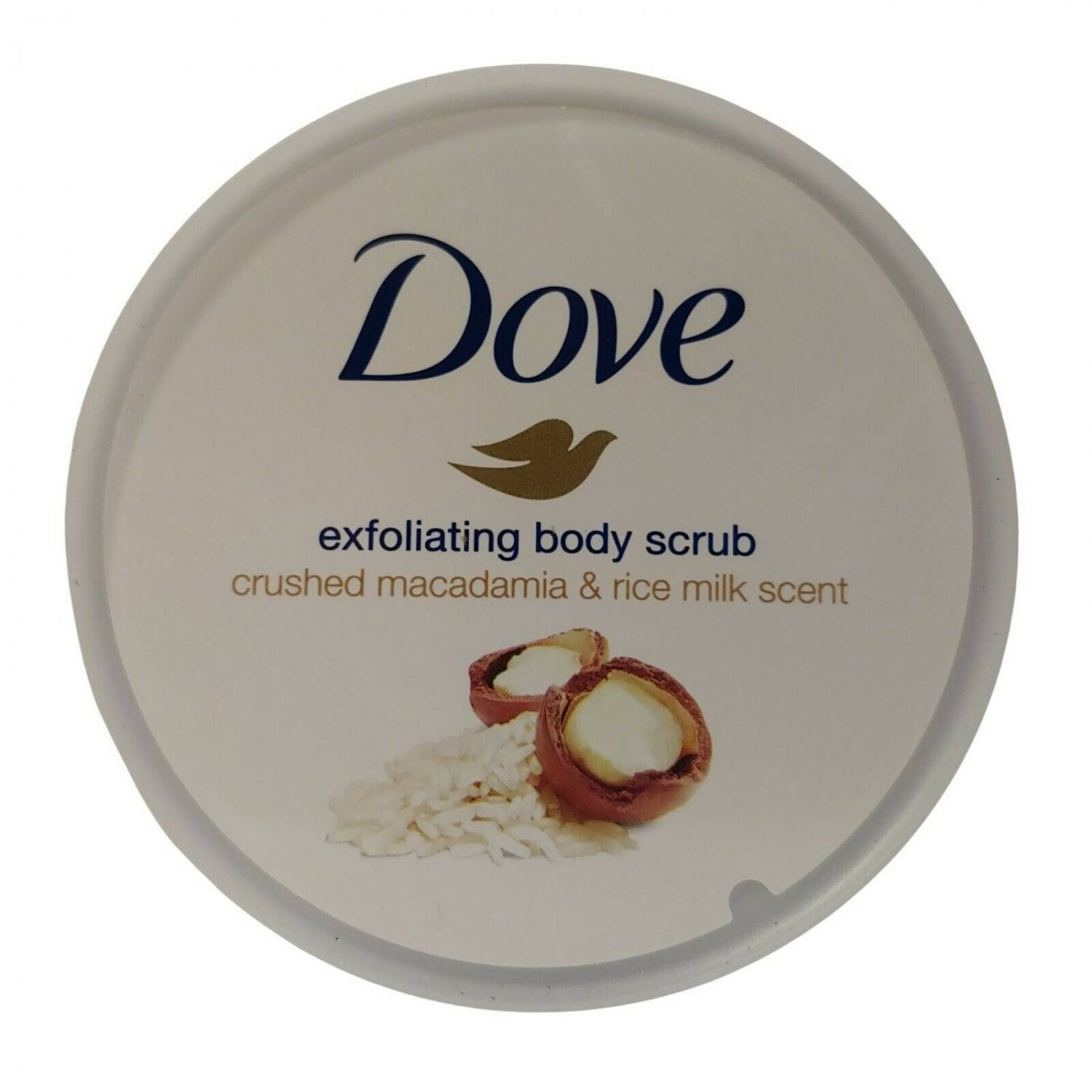 Dove Exfoliating Body Polish Body Scrub - Macadamia and Rice Milk, 225ml