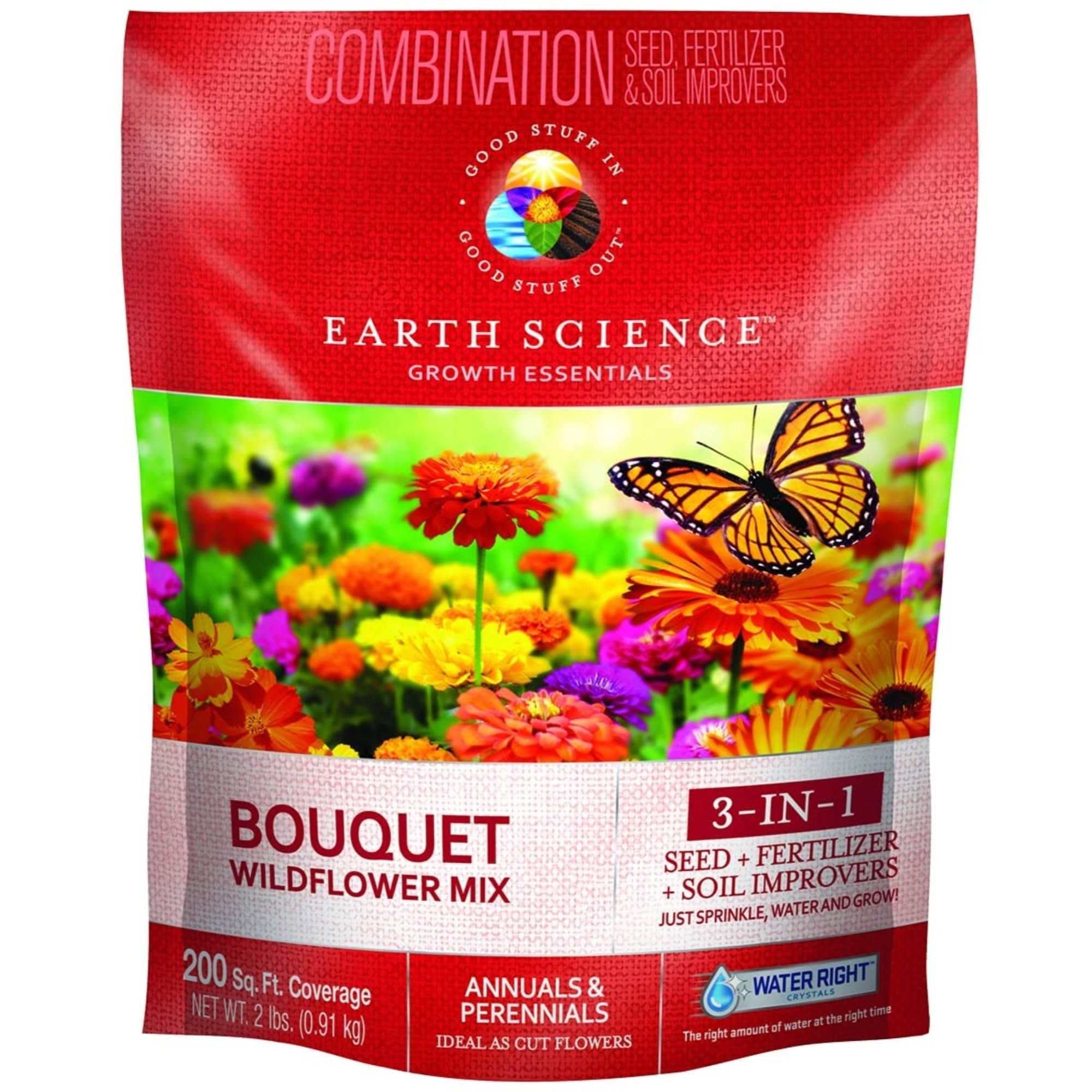 Earth Science Bouquet Wildflower Mix Covers 200 Sq. Ft. 2-Lbs. 12139-6